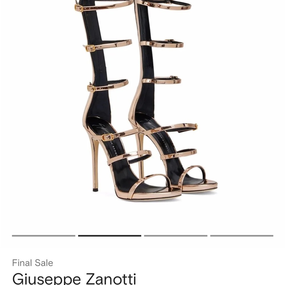 Giuseppe Zanotti Black and Gold Heeled Boots - Picture 4 of 4